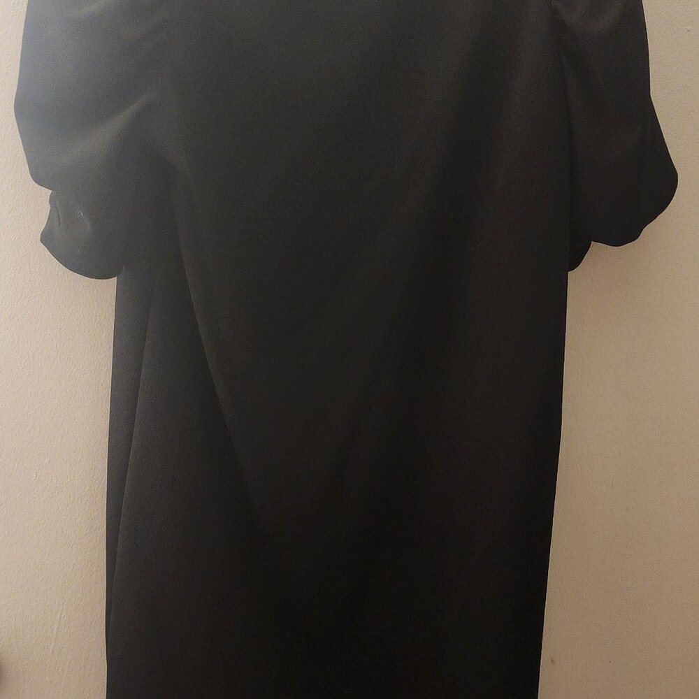 zara puffer shoulder dress black - Picture 2 of 5